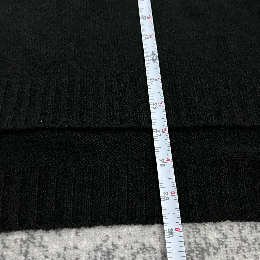 🆕 J.Crew black mockneck with button detail poncho sweater with slit hems - Picture 11 of 12